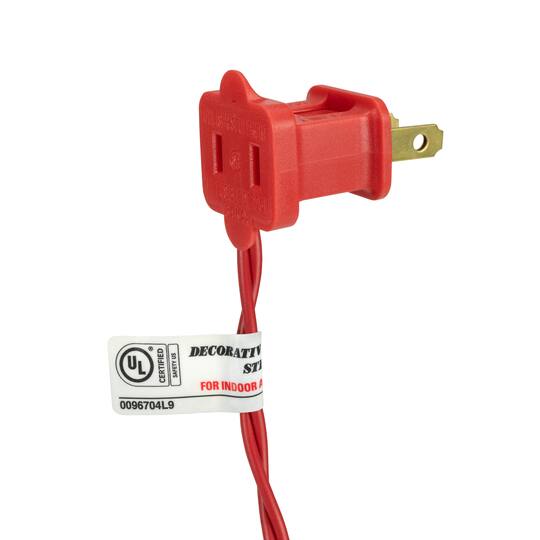 50ct. Peppermint Mini Christmas Light Set With Red Wire